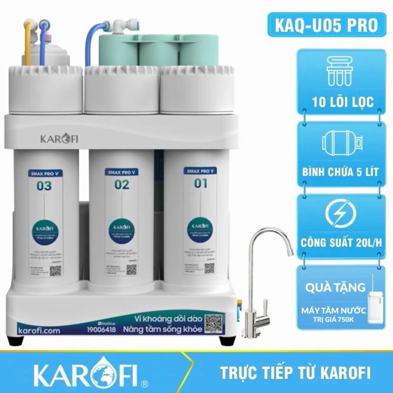 Máy lọc nước Karofi KAQ-U05 Pro - 10 Lõi lắp gầm