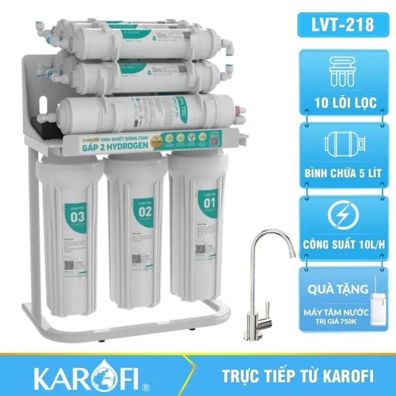 Máy lọc nước Karofi Livotec 218 - Hydrogen 10 Lõi Mới 2025