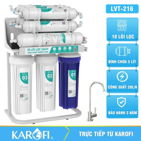 Máy lọc nước Karofi Livotec 216 - 10 Lõi Lọc - Mẫu Mới 2025