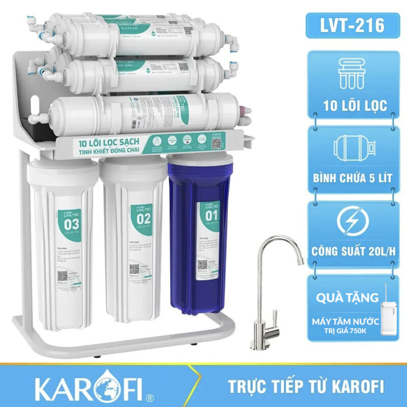 Máy lọc nước Karofi Livotec 216 - 10 Lõi Lọc - Mẫu Mới 2025