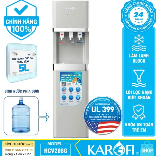 Cây nước nóng lạnh Karofi HCV208G