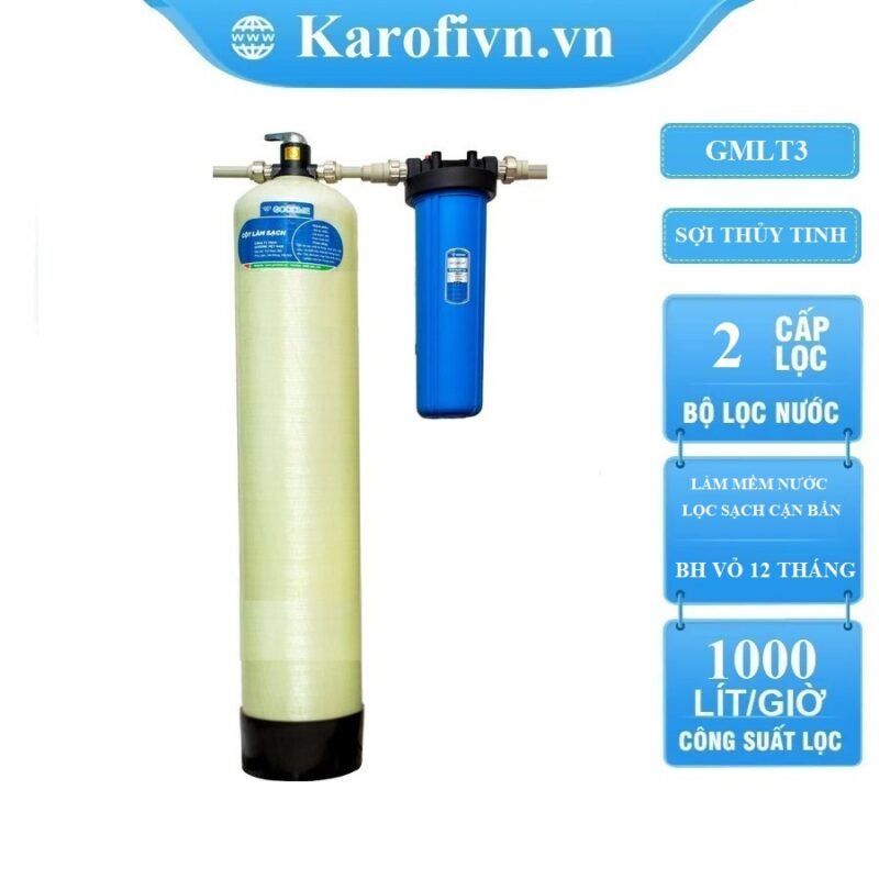 Lọc đầu nguồn Goodme 2 cấp lọc, làm mềm nước. MODEL GMLT3