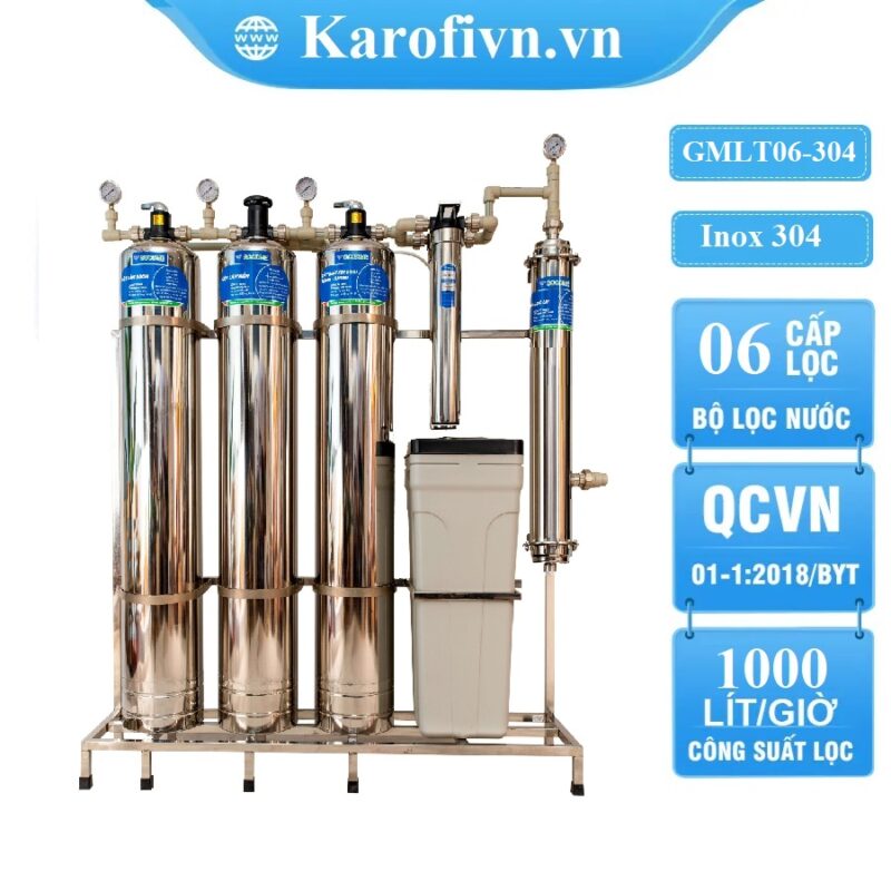 Lọc đầu nguồn cao cấp Goodme 6 cấp Inox 304, van cơ. MODEL GMLT06-304