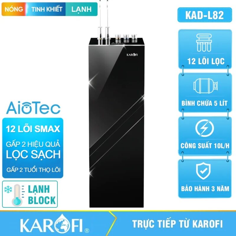 Máy lọc nước nóng lạnh Karofi KAD-L82 - 12 Lõi