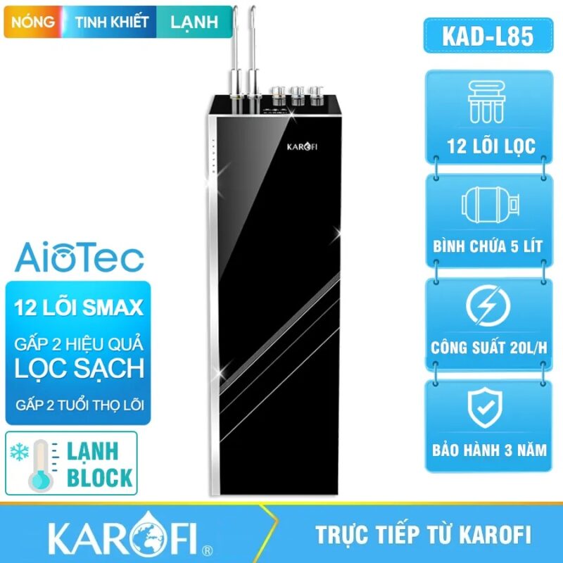 Máy lọc nước nóng lạnh Karofi KAD-L85 - 12 Lõi