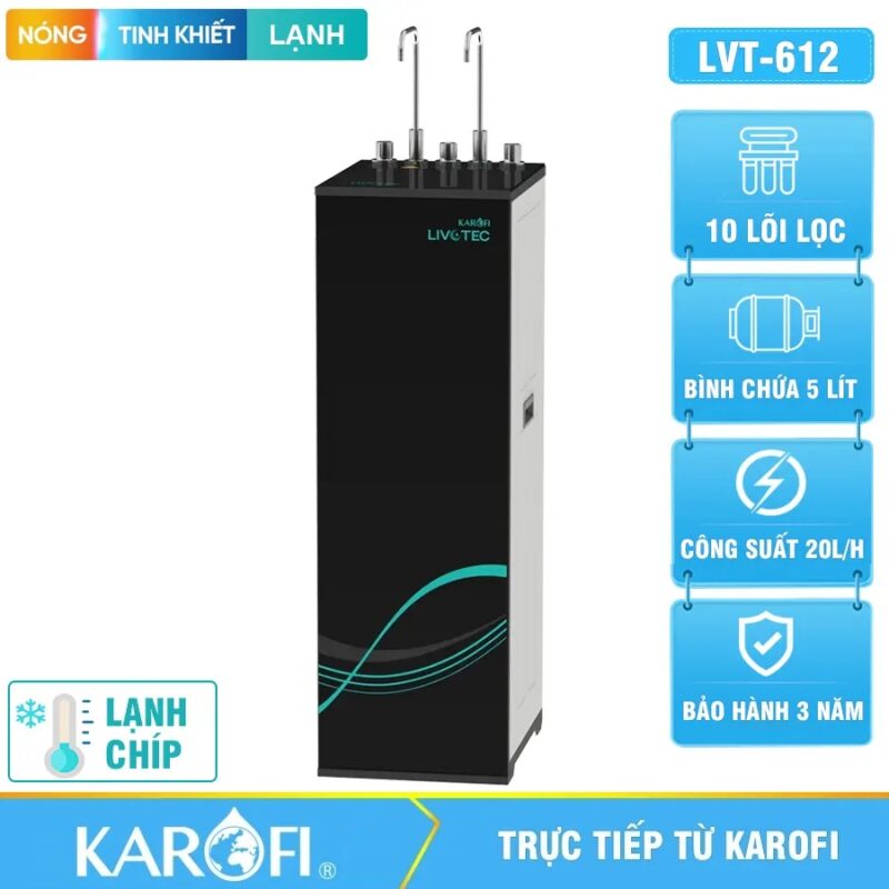 Máy lọc nước nóng lạnh Karofi Livotec 612 - 10 Lõi