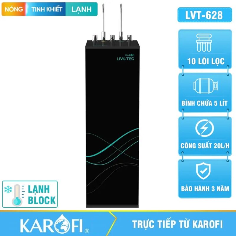 Máy lọc nước nóng lạnh Karofi Livotec 628S - 10 Lõi