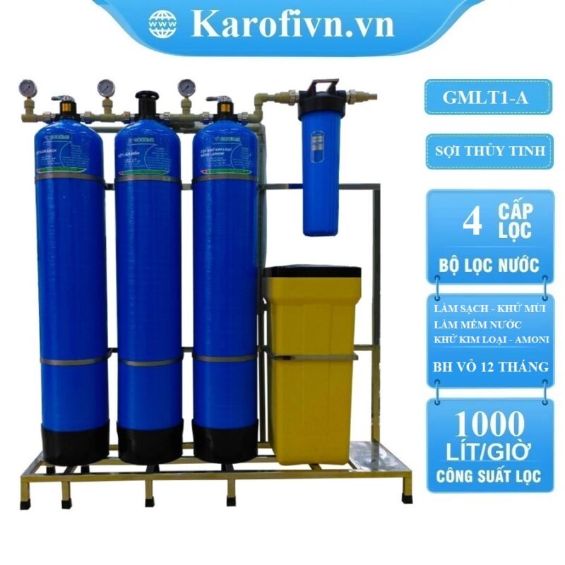 Lọc đầu nguồn Goodme 4 cấp sợi thủy tinh , van cơ.  MODEL GMLT1-A