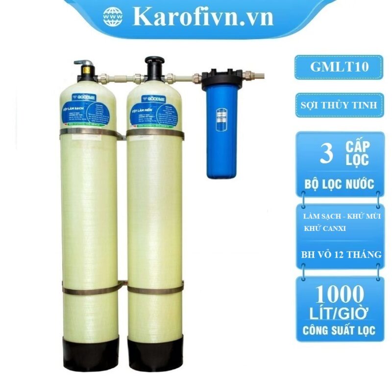 Lọc đầu nguồn Goodme 3 cấp van cơ, làm sạch, làm mềm. MODEL GMLT10
