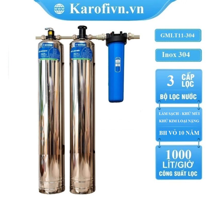 Lọc đầu nguồn Goodme 3 cấp lọc, làm sạch, khử kim loại Model GMLT11-304