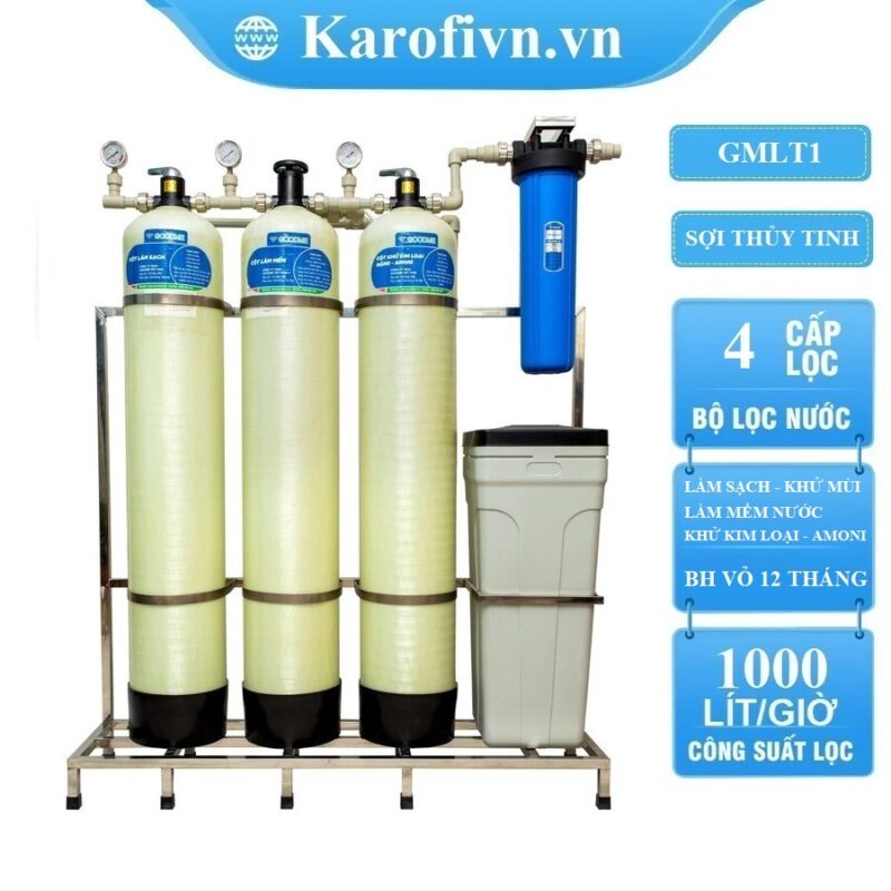 Lọc đầu nguồn Goodme 4 cấp sợi thủy tinh , van cơ.  MODEL GMLT1